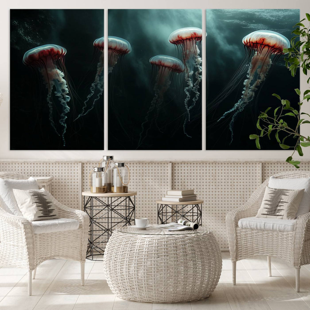 Abstract Jellyfish Wall Art Canvas Print