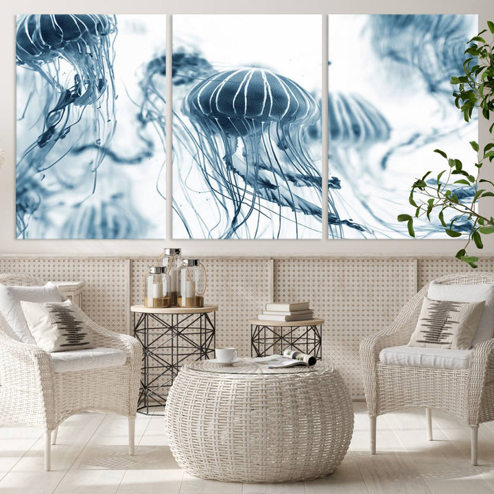 Abstract Jellyfish Wall Art Canvas Print