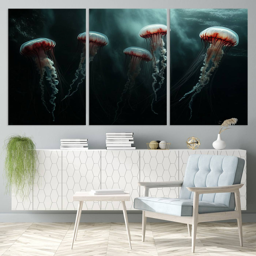 Abstract Jellyfish Wall Art Canvas Print