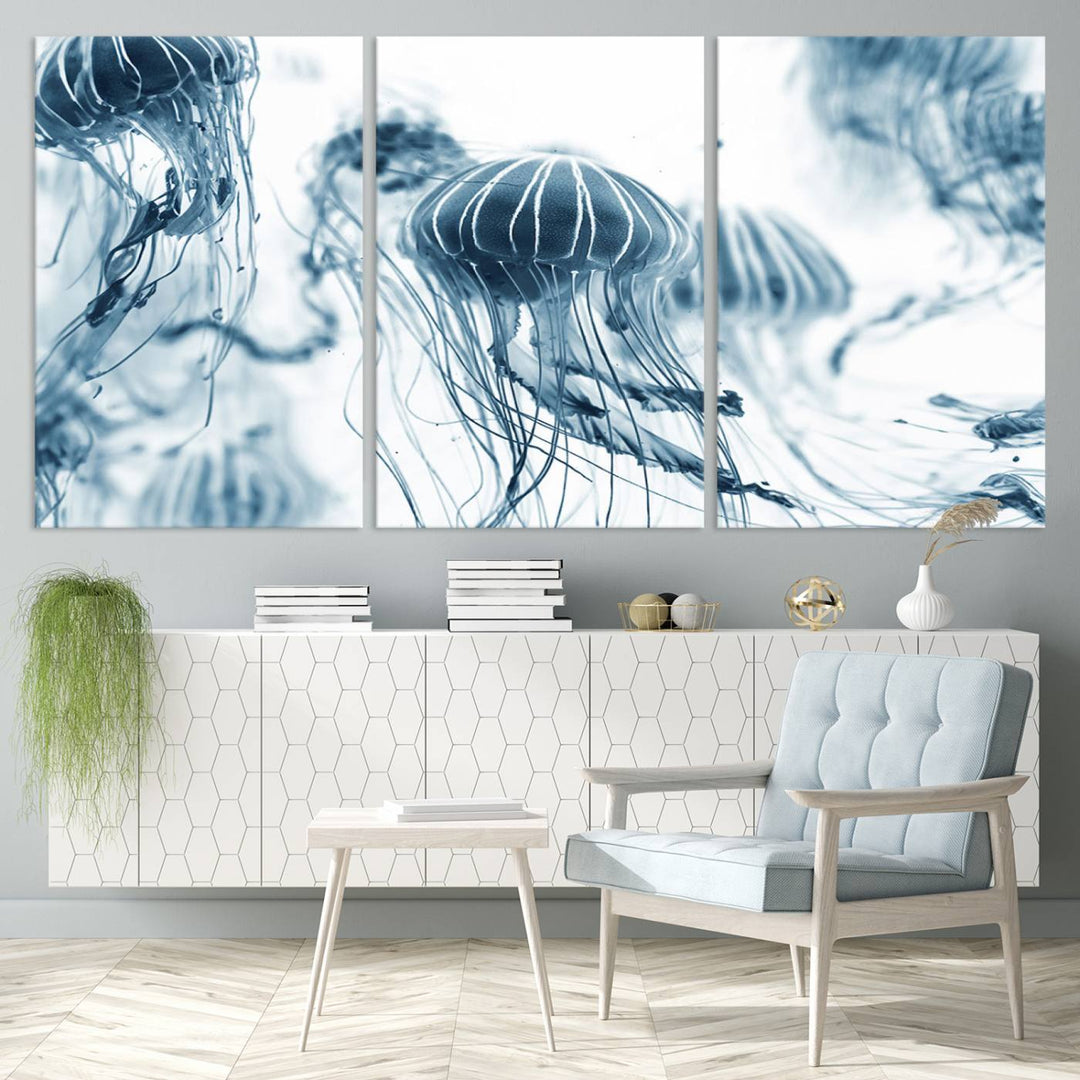 Abstract Jellyfish Wall Art Canvas Print