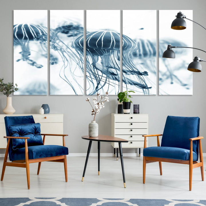 Abstract Jellyfish Wall Art Canvas Print