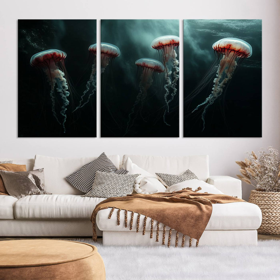 Abstract Jellyfish Wall Art Canvas Print