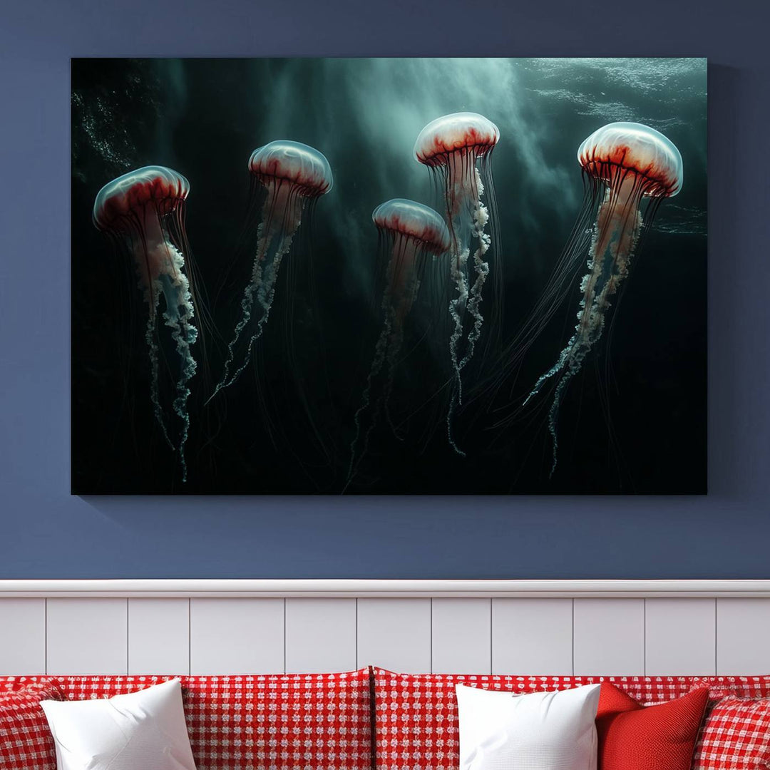 Abstract Jellyfish Wall Art Canvas Print