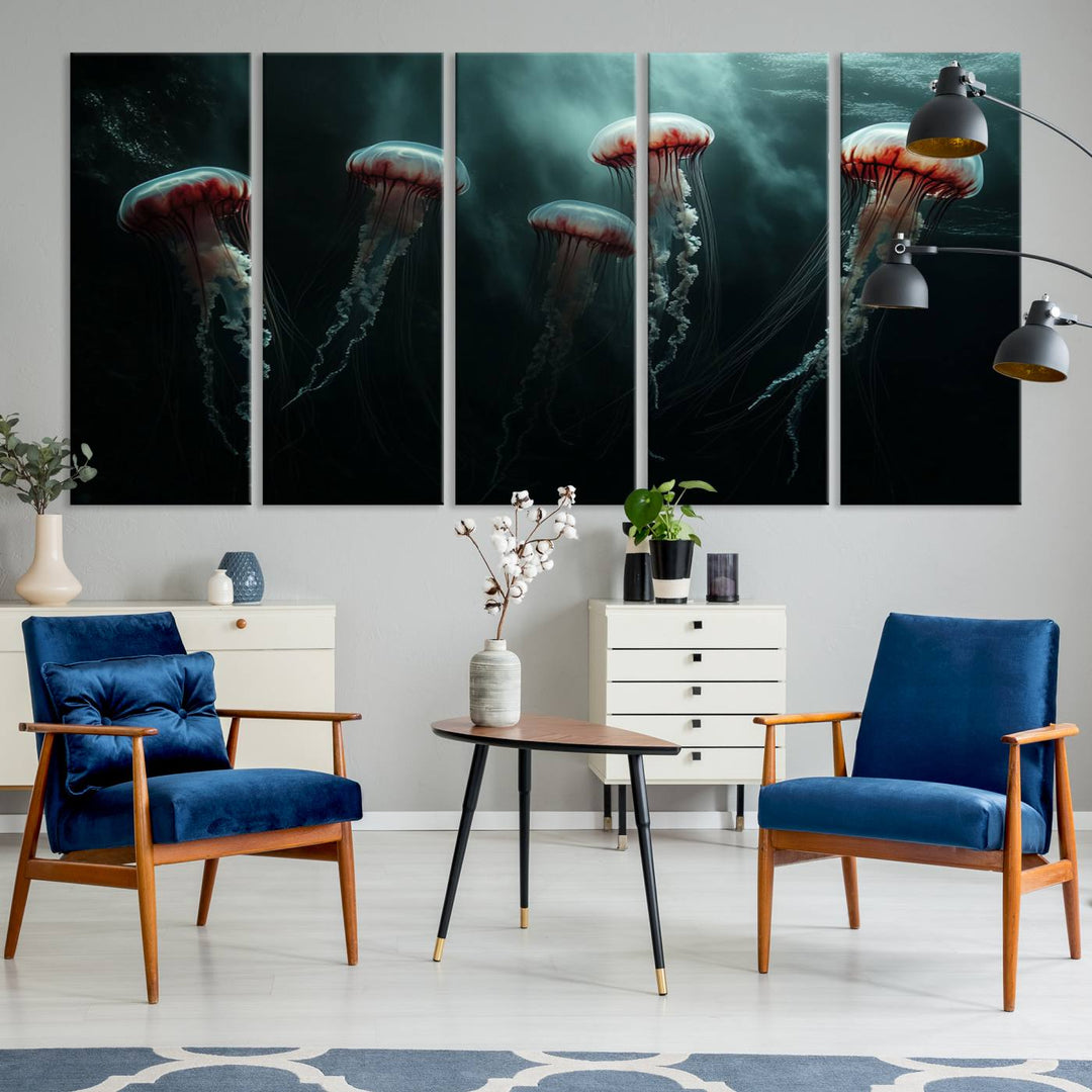 Abstract Jellyfish Wall Art Canvas Print