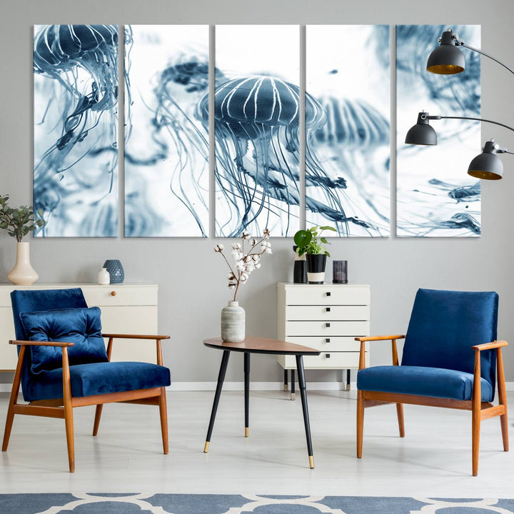 Abstract Jellyfish Wall Art Canvas Print