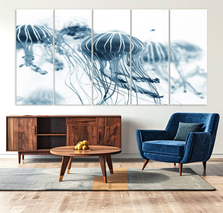 Abstract Jellyfish Wall Art Canvas Print