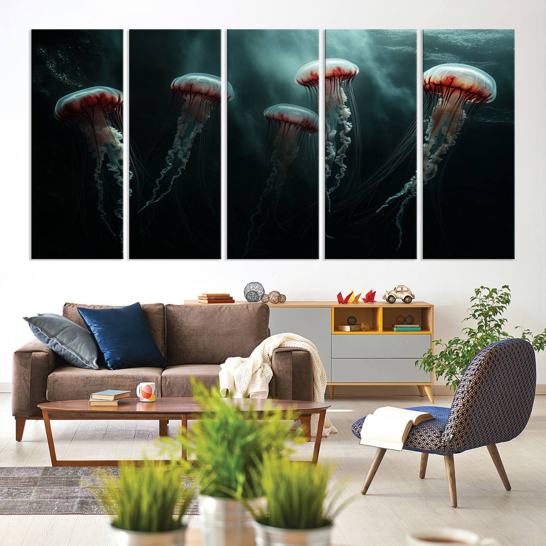 Abstract Jellyfish Wall Art Canvas Print