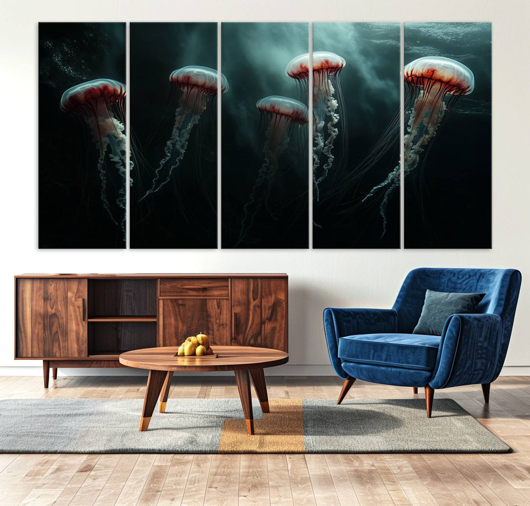 Abstract Jellyfish Wall Art Canvas Print