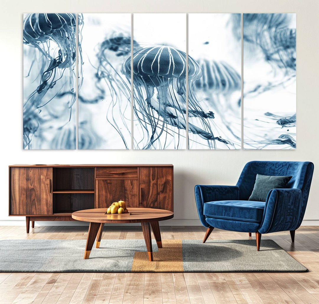 Abstract Jellyfish Wall Art Canvas Print