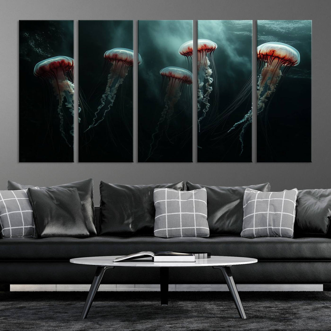 Abstract Jellyfish Wall Art Canvas Print