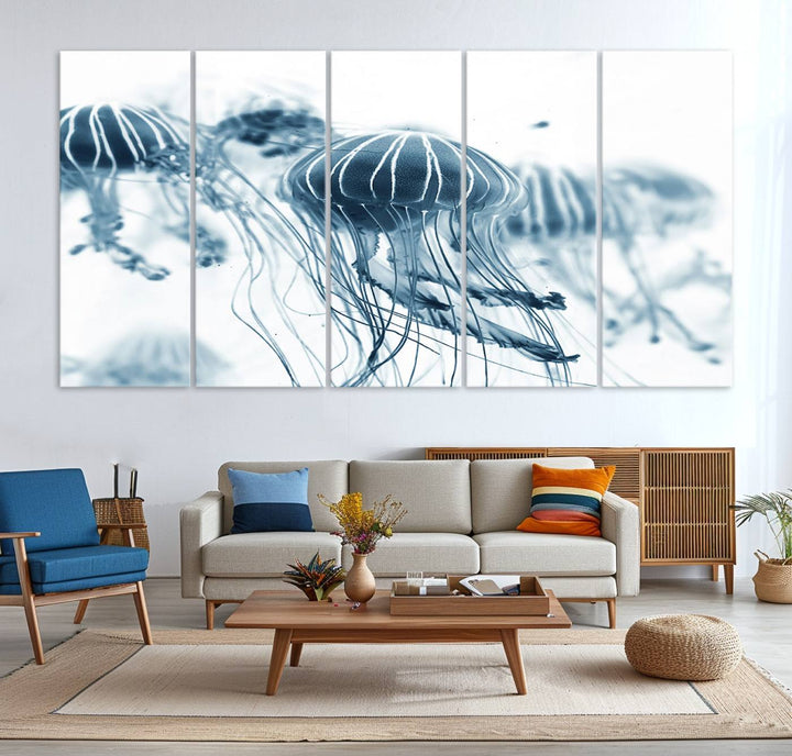 Abstract Jellyfish Wall Art Canvas Print