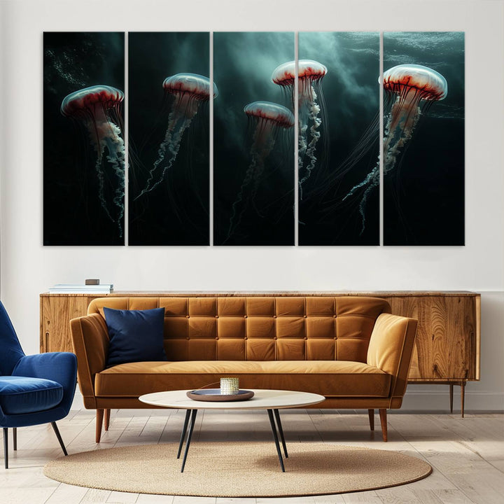 Abstract Jellyfish Wall Art Canvas Print