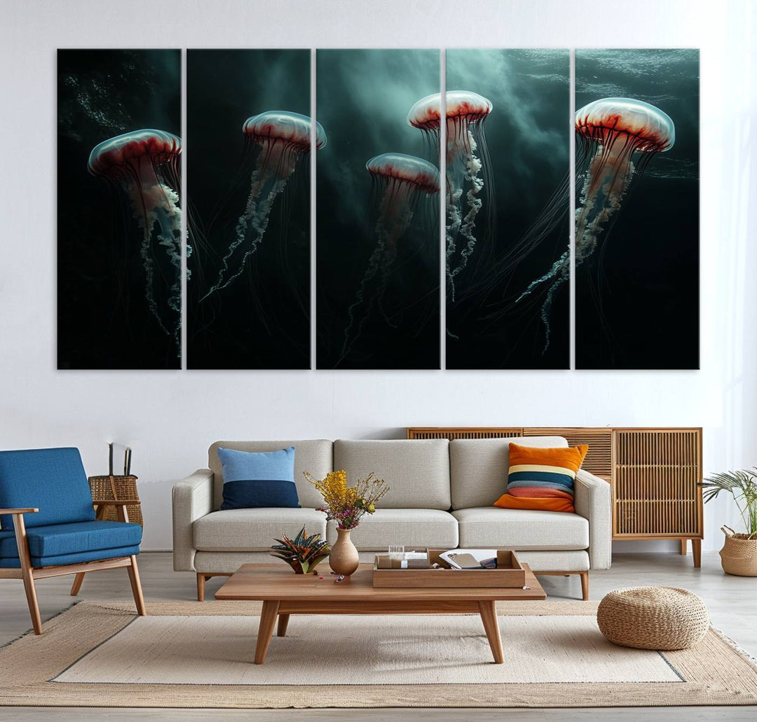 Abstract Jellyfish Wall Art Canvas Print