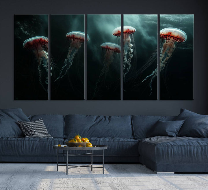 Abstract Jellyfish Wall Art Canvas Print