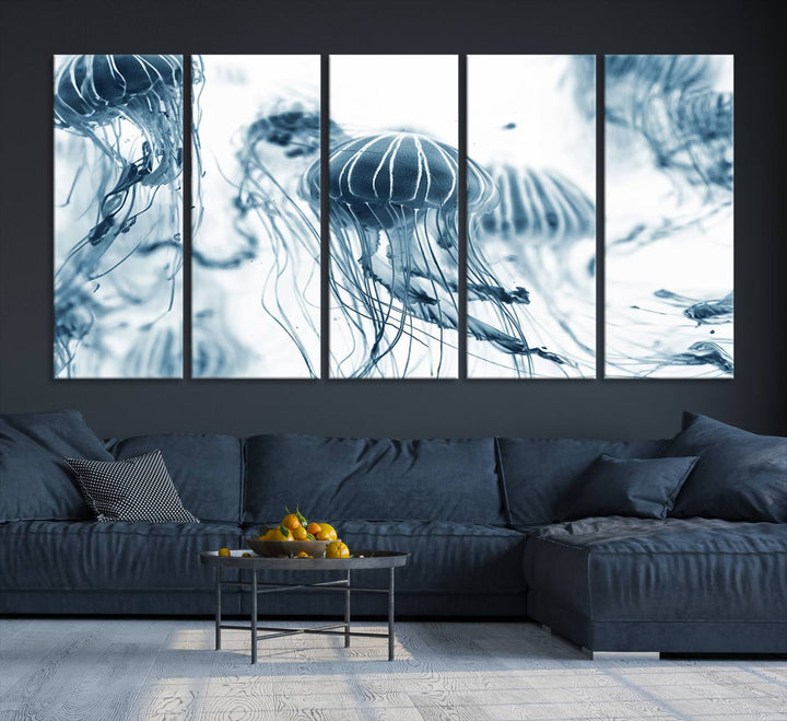 Abstract Jellyfish Wall Art Canvas Print