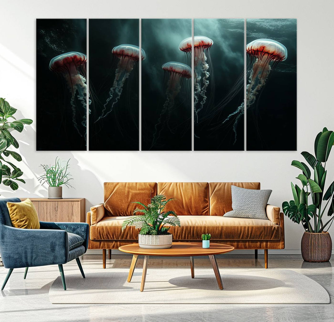 Abstract Jellyfish Wall Art Canvas Print