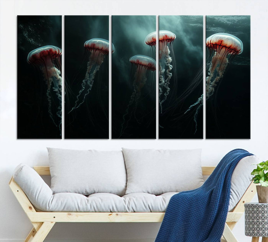 Abstract Jellyfish Wall Art Canvas Print