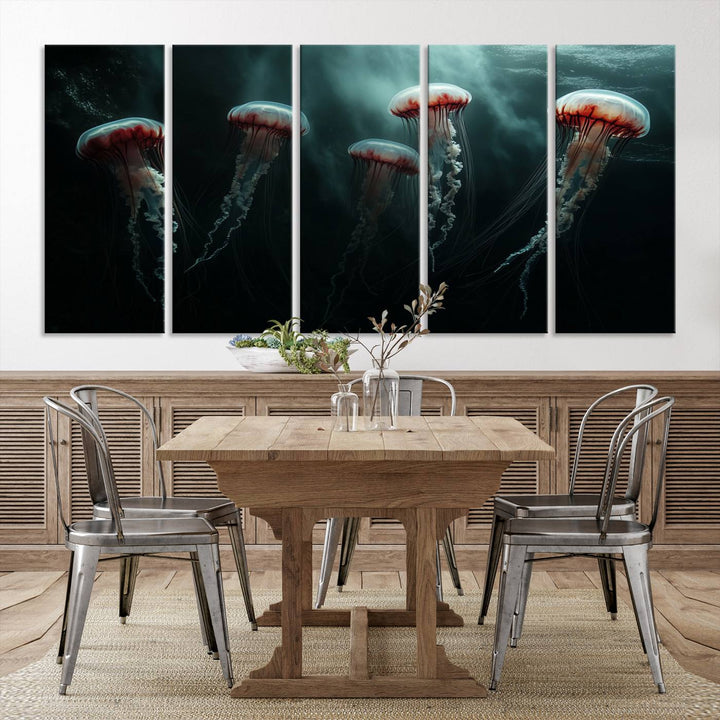 Abstract Jellyfish Wall Art Canvas Print