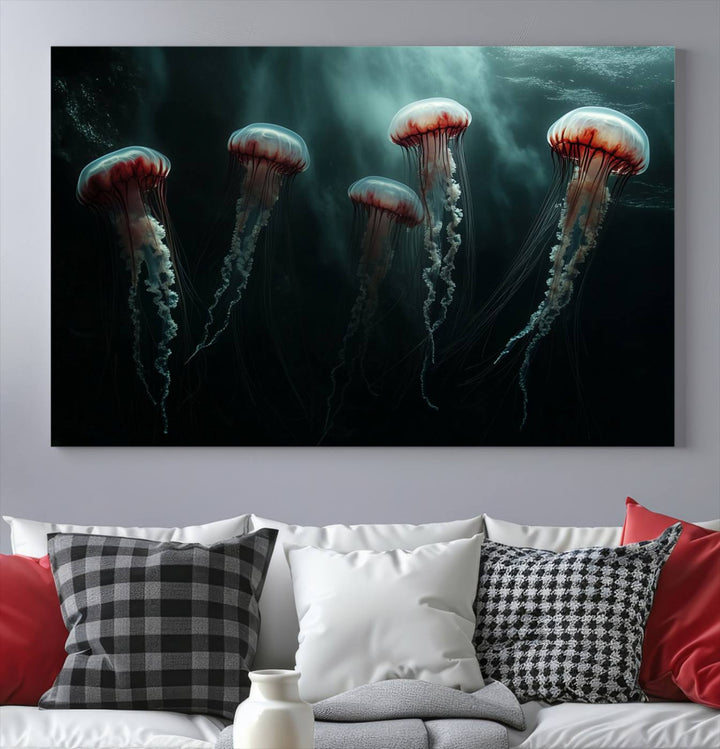 Abstract Jellyfish Wall Art Canvas Print