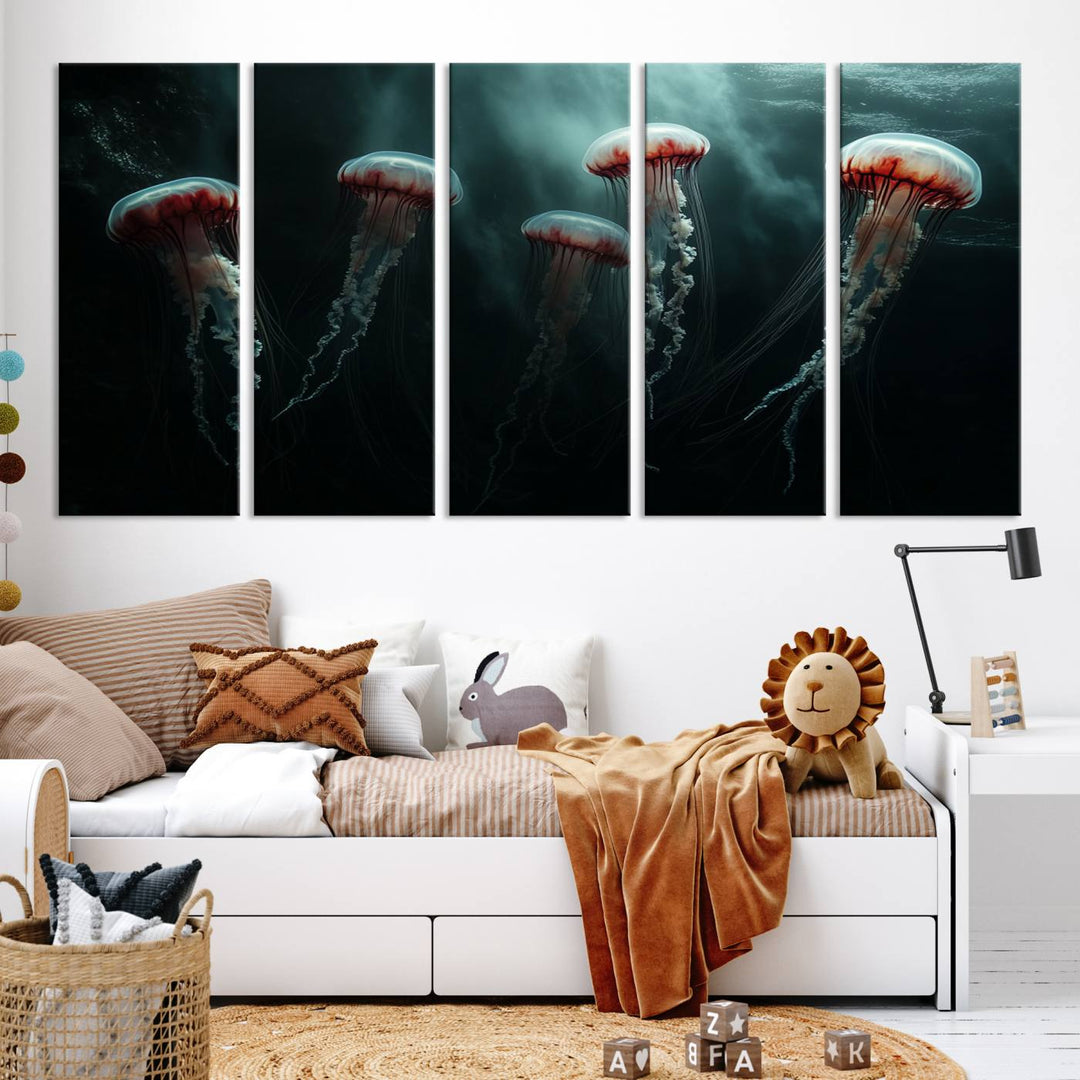 Abstract Jellyfish Wall Art Canvas Print