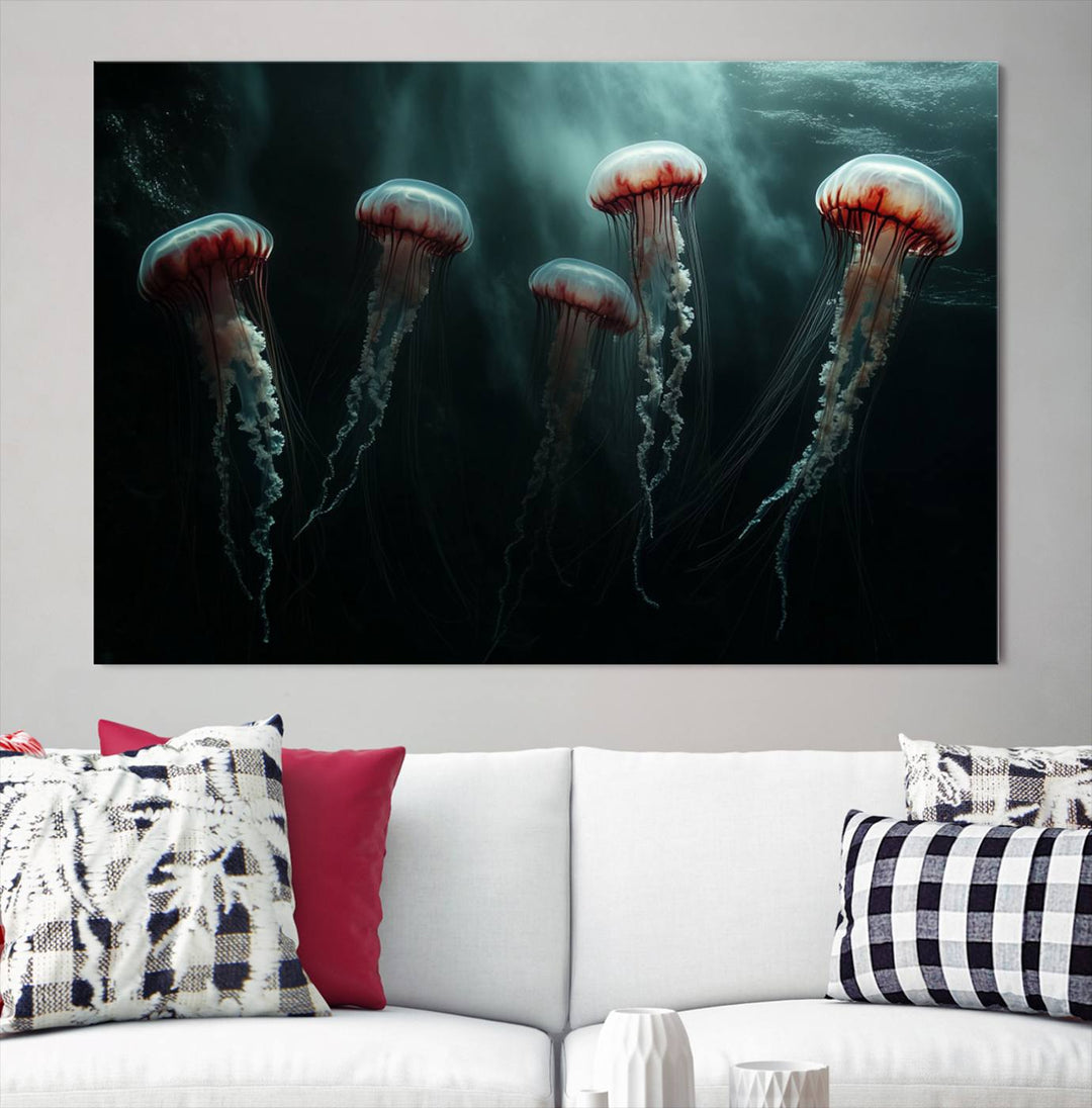 Abstract Jellyfish Wall Art Canvas Print