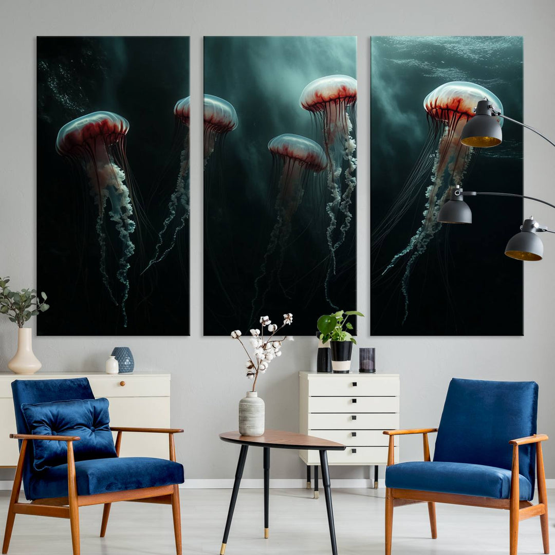 Abstract Jellyfish Wall Art Canvas Print