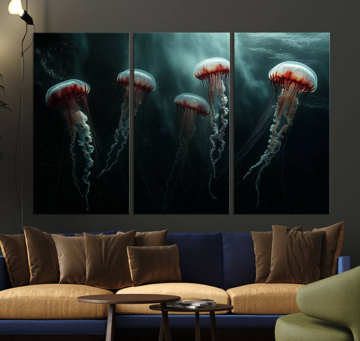 Abstract Jellyfish Wall Art Canvas Print