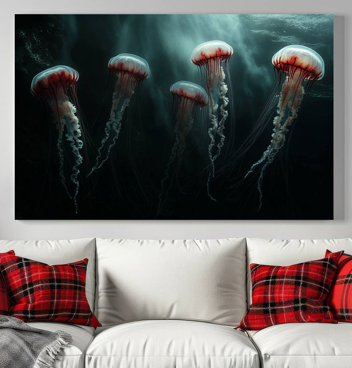 Abstract Jellyfish Wall Art Canvas Print