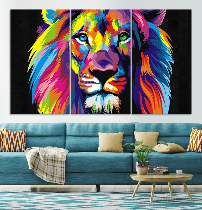 Abstract Lion Wall Art Print Trendy Luxury Wall Art Modern Canvas Wall Decor