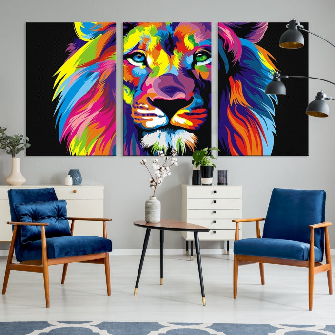 Abstract Lion Wall Art Print Trendy Luxury Wall Art Modern Canvas Wall Decor