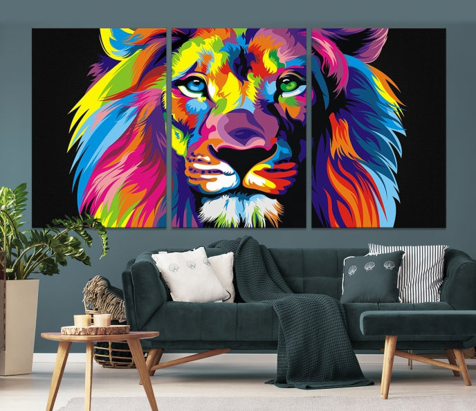 Abstract Lion Wall Art Print Trendy Luxury Wall Art Modern Canvas Wall Decor