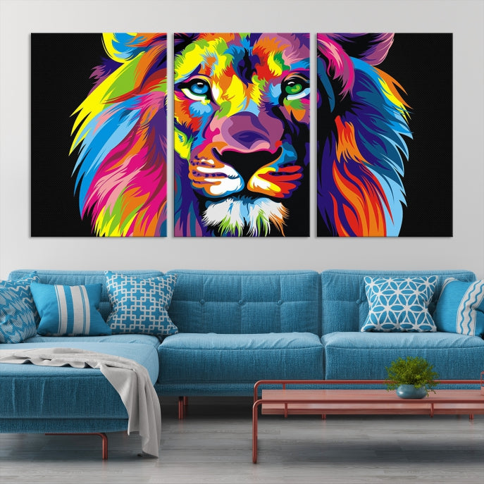 Abstract Lion Wall Art Print Trendy Luxury Wall Art Modern Canvas Wall Decor