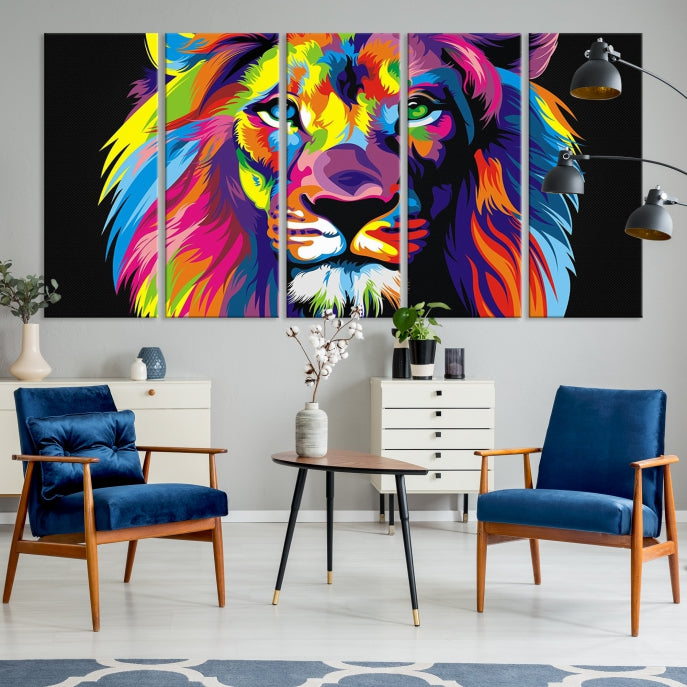 Abstract Lion Wall Art Print Trendy Luxury Wall Art Modern Canvas Wall Decor