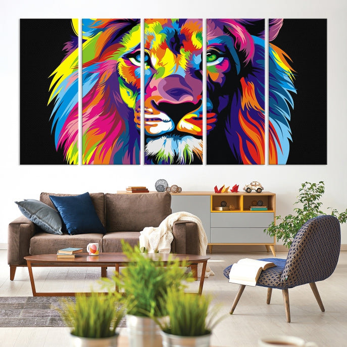 Abstract Lion Wall Art Print Trendy Luxury Wall Art Modern Canvas Wall Decor