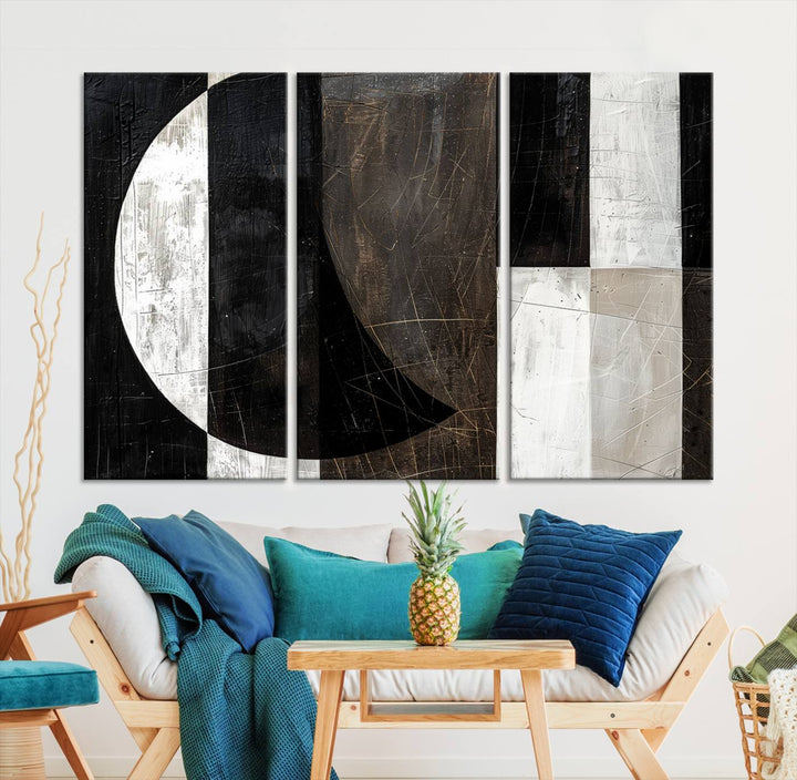 Abstract Modern Wabi Sabi Wall Art Canvas Print Set, Minimalist Wall Art, Mid Century Art Print