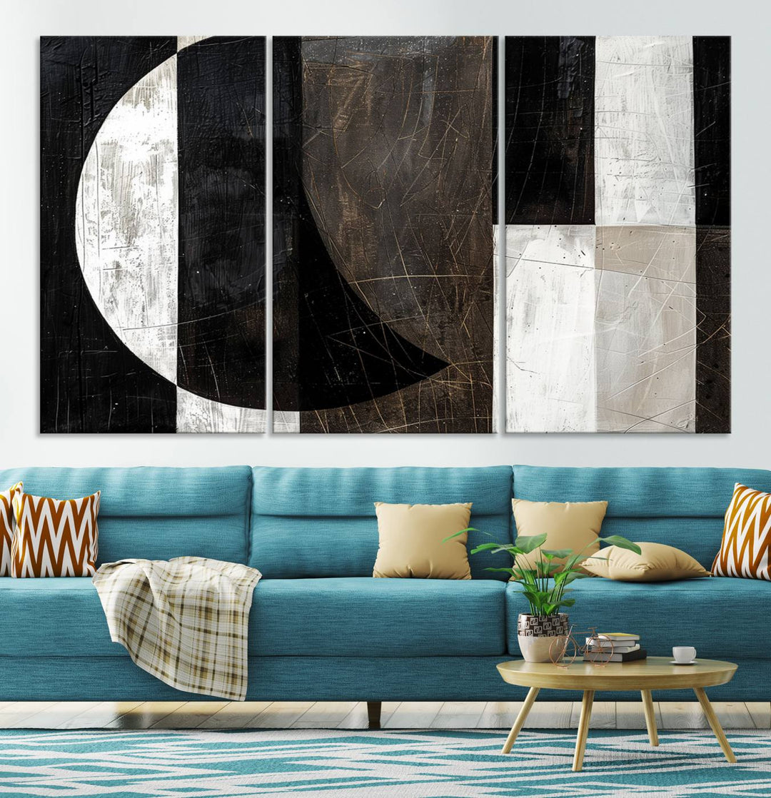 Abstract Modern Wabi Sabi Wall Art Canvas Print Set, Minimalist Wall Art, Mid Century Art Print