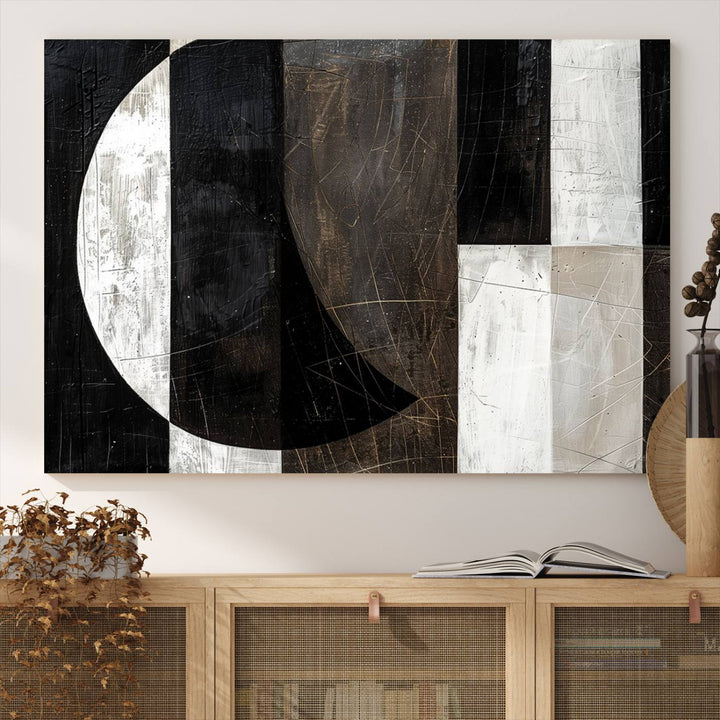 Abstract Modern Wabi Sabi Wall Art Canvas Print Set, Minimalist Wall Art, Mid Century Art Print