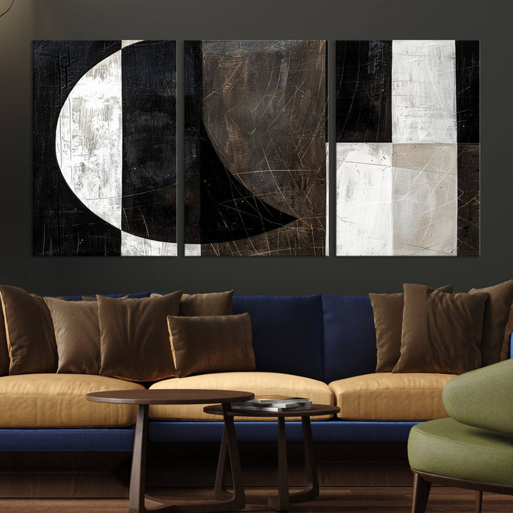 Abstract Modern Wabi Sabi Wall Art Canvas Print Set, Minimalist Wall Art, Mid Century Art Print