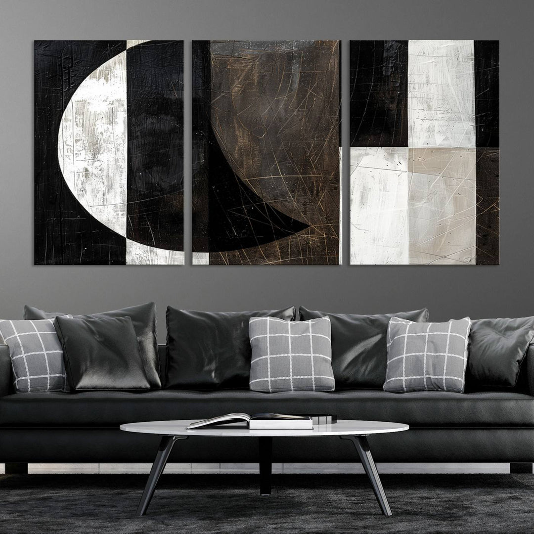 Abstract Modern Wabi Sabi Wall Art Canvas Print Set, Minimalist Wall Art, Mid Century Art Print