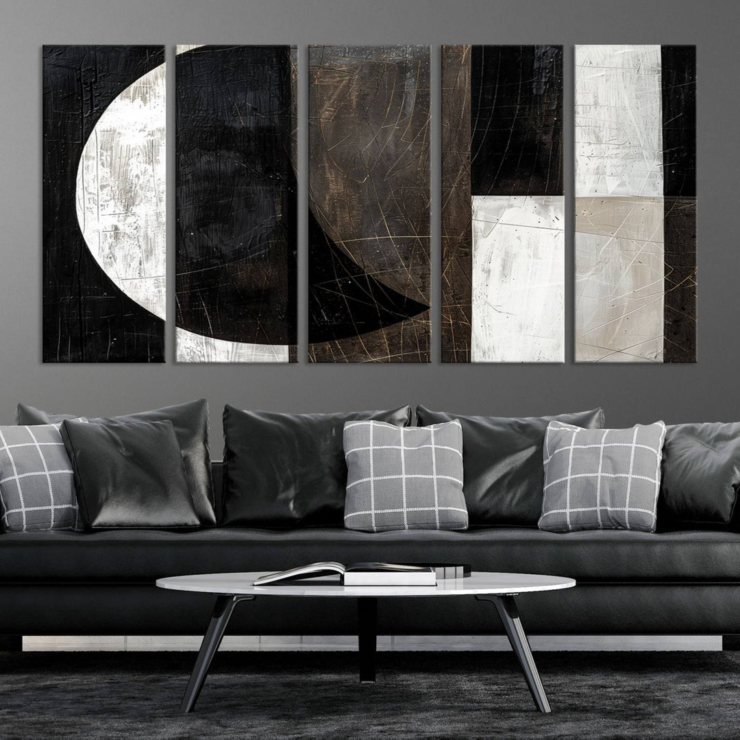 Abstract Modern Wabi Sabi Wall Art Canvas Print Set, Minimalist Wall Art, Mid Century Art Print