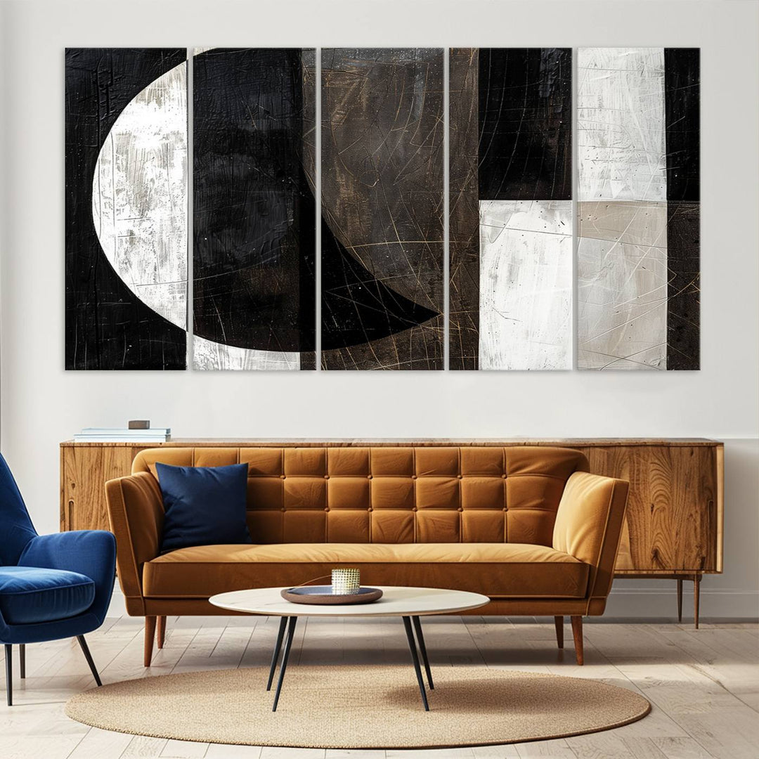 Abstract Modern Wabi Sabi Wall Art Canvas Print Set, Minimalist Wall Art, Mid Century Art Print