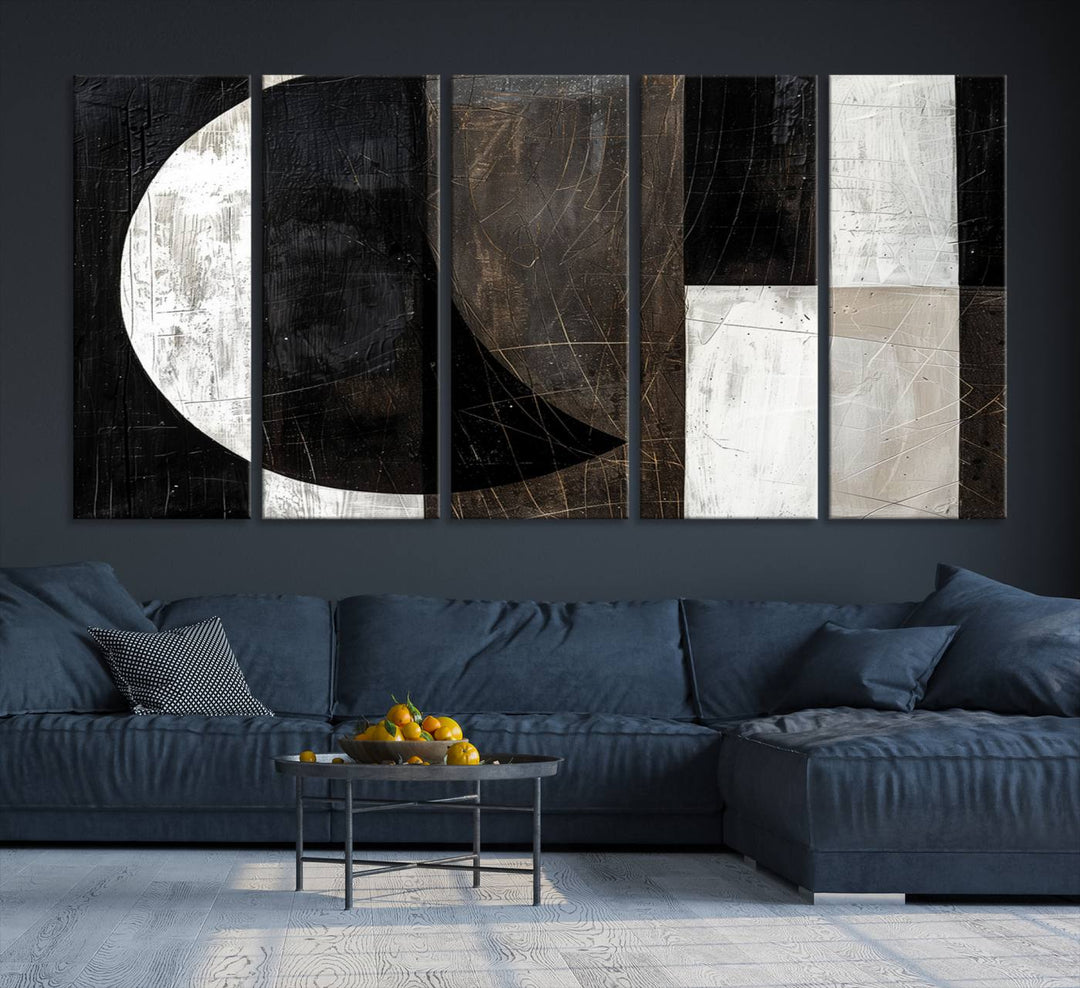 Abstract Modern Wabi Sabi Wall Art Canvas Print Set, Minimalist Wall Art, Mid Century Art Print