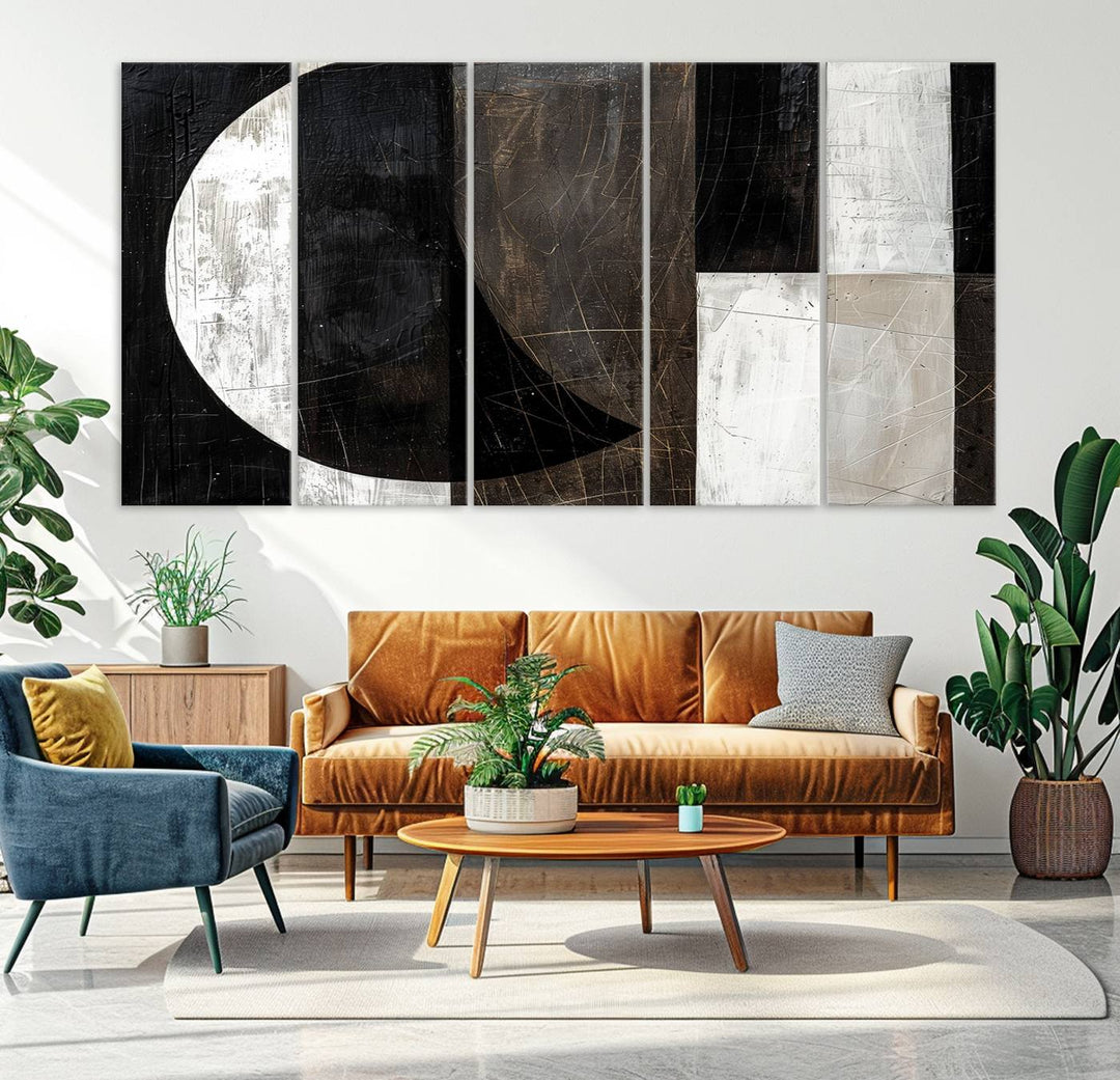 Abstract Modern Wabi Sabi Wall Art Canvas Print Set, Minimalist Wall Art, Mid Century Art Print