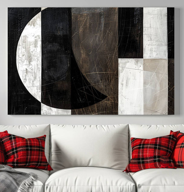 Abstract Modern Wabi Sabi Wall Art Canvas Print Set, Minimalist Wall Art, Mid Century Art Print