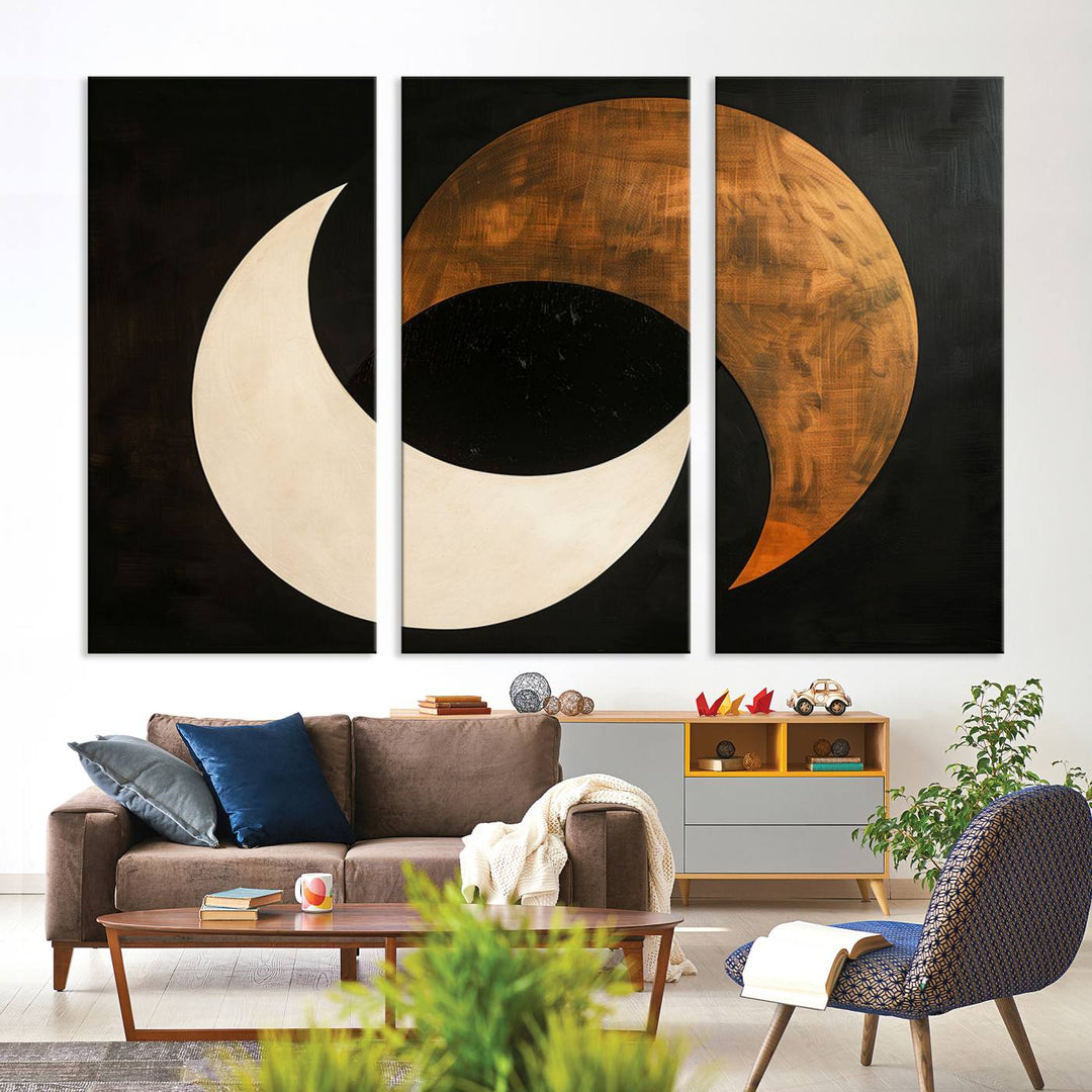 Abstract Moon Wall Art Canvas Print