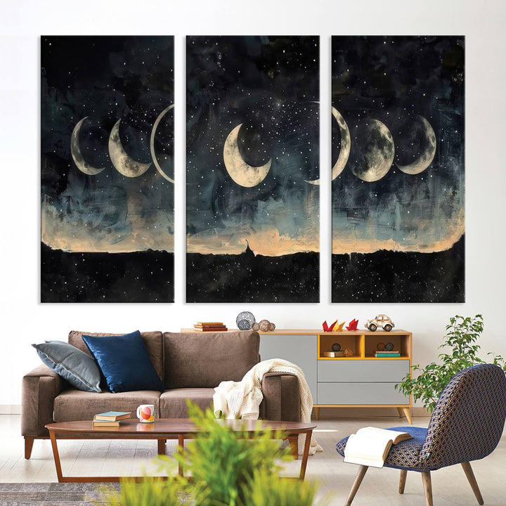 Abstract Moon Wall Art Canvas Print