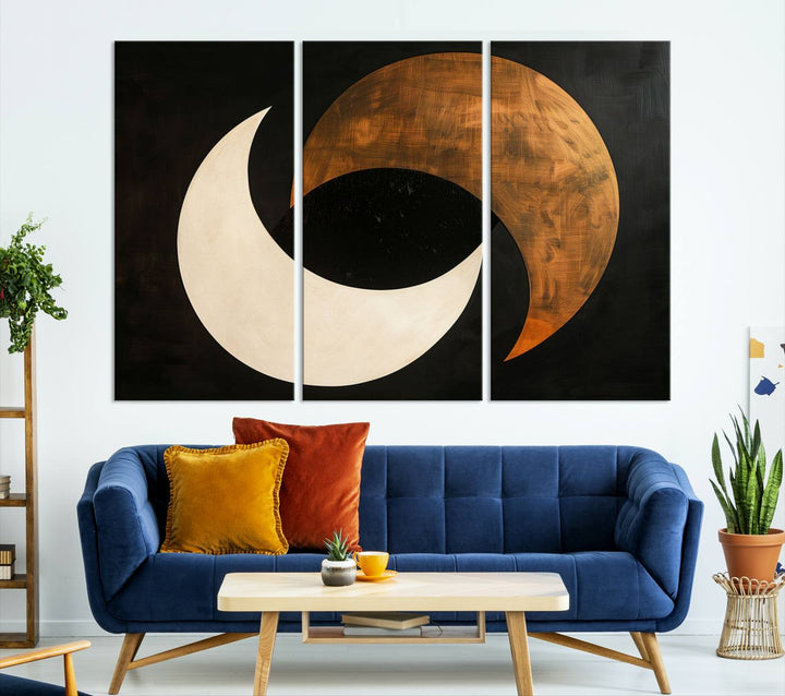 Abstract Moon Wall Art Canvas Print