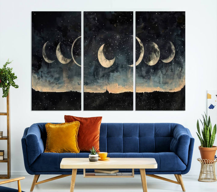 Abstract Moon Wall Art Canvas Print