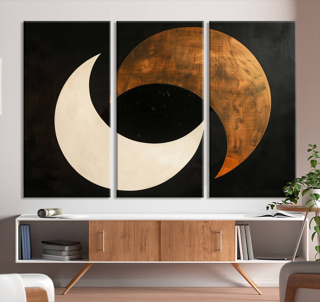 Abstract Moon Wall Art Canvas Print