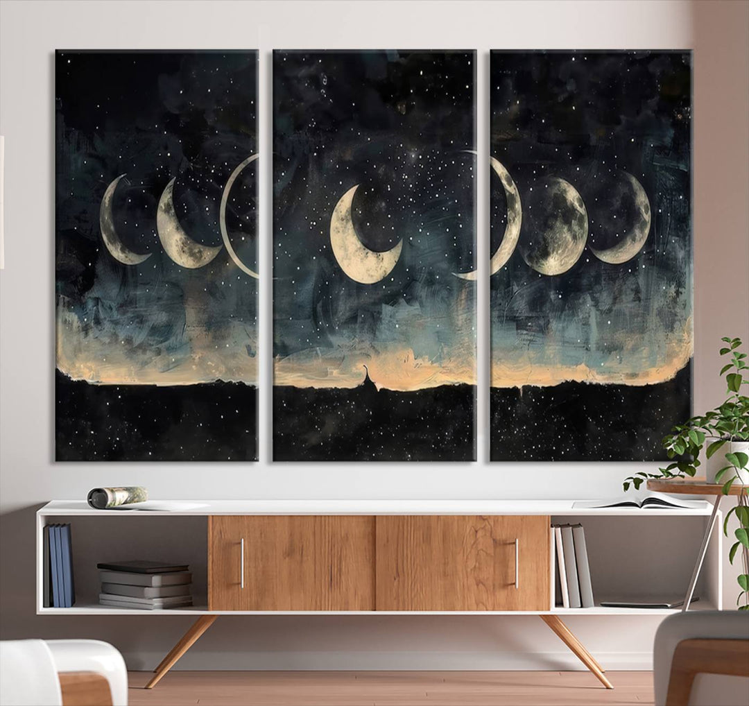 Abstract Moon Wall Art Canvas Print